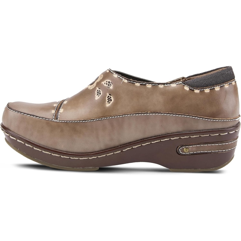 Spring Step L' Artiste Women's Brown Leather Burbank Clogs 10 (41)